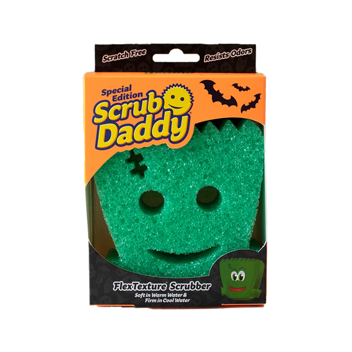 Scrub Daddy Sponge Halloween Shapes, Green Monster, 1count box sponge 