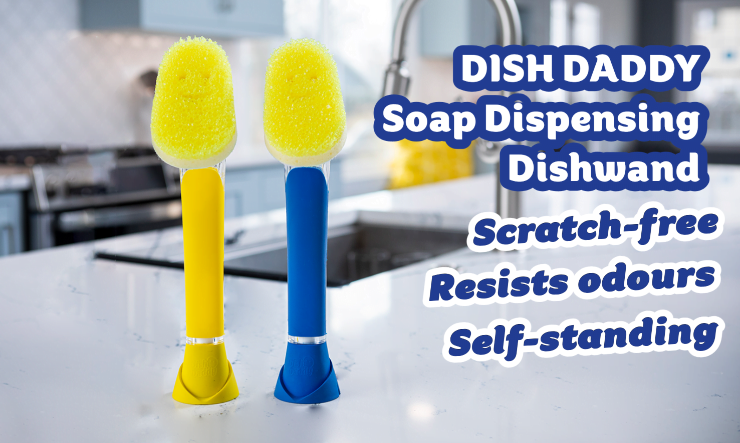 Dish Daddy Scrub Daddy Self-Standing Soap Dispensing Dishwand, New.