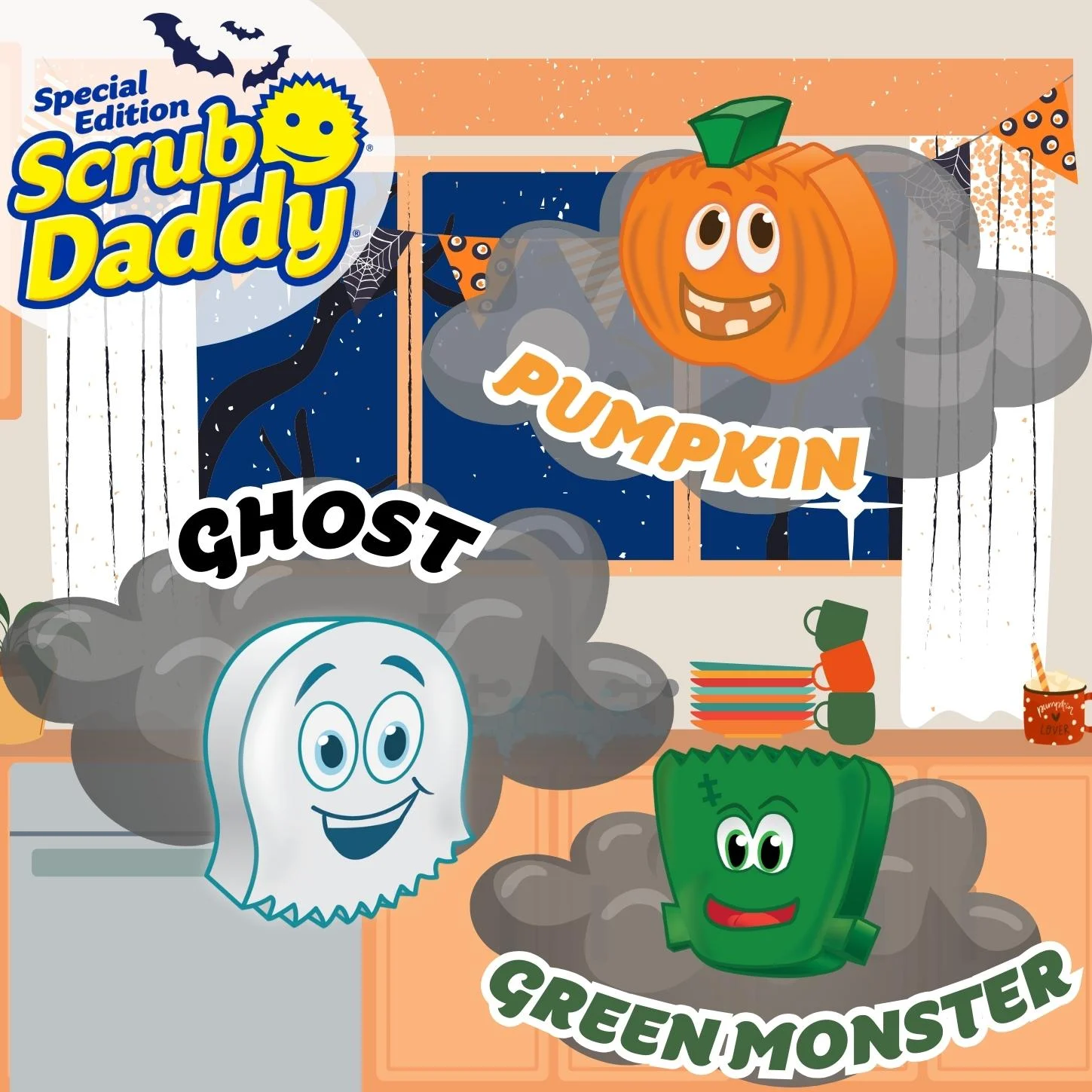 Scrub Daddy Halloween + Winter Shaped Sponges (6pk Total)